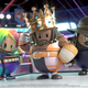 Falls Guys versions of WWE wrestlers Asuka, Xavier Woods, and The Undertaker.